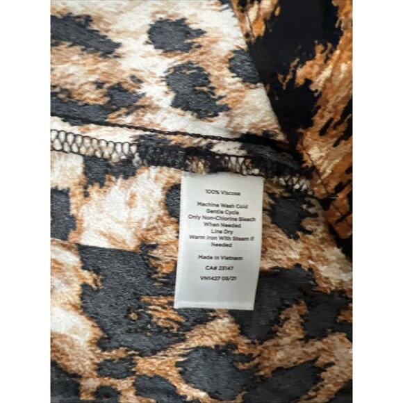 Talbots ruffled button up leopard maxi skirt large Y2K Boho Animal - Picture 9 of 9